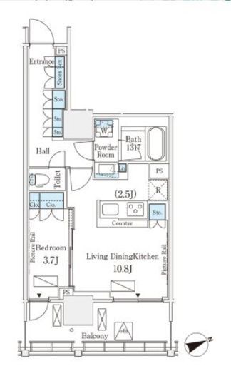 ロイヤルパークス品川　503号室　間取り