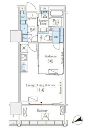 ロイヤルパークス品川　513号室　間取り