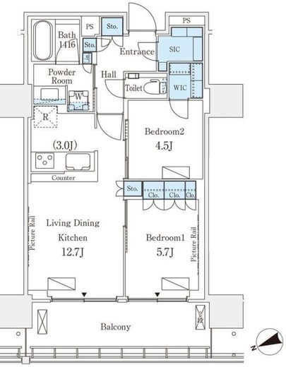 ロイヤルパークス品川　610号室　間取り