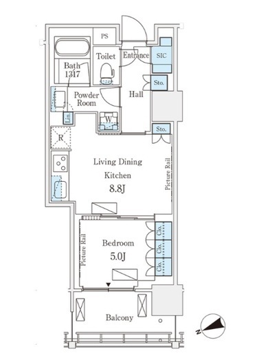 ロイヤルパークス品川　714号室　間取り