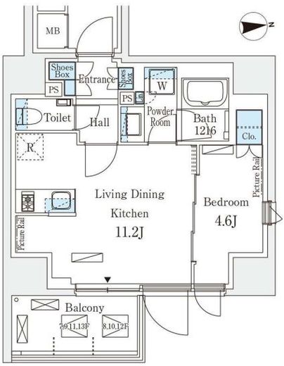 プライムガーデン恵比寿南　1101号室　間取り