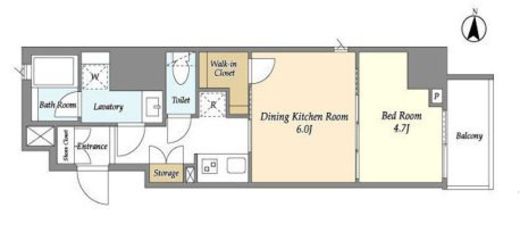 ラティエラ四谷　501号室　間取り