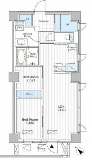 アスブルーム奥浅草　701号室　間取り