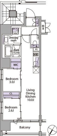 イプセ日本橋　302号室　間取り