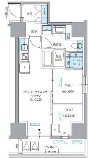 パークアクシス東日本橋　1104号室　間取り