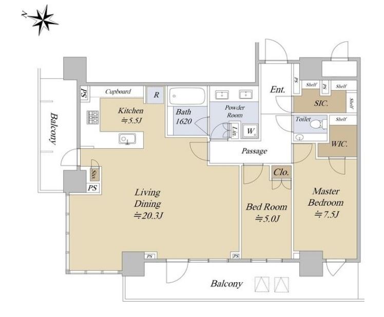 パークタワー西新宿　38F号室　間取り