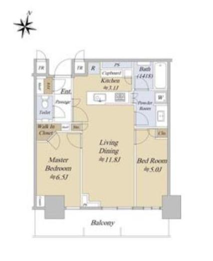 パークタワー西新宿　21F5号室　間取り