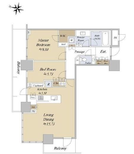 パークタワー西新宿　2501号室　間取り