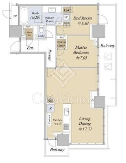 パークタワー西新宿　33F4号室　間取り