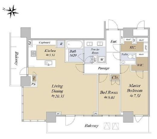 パークタワー西新宿　3801号室　間取り
