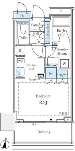 パークタワー西新宿　506号室　間取り