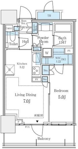 パークタワー西新宿　710号室　間取り