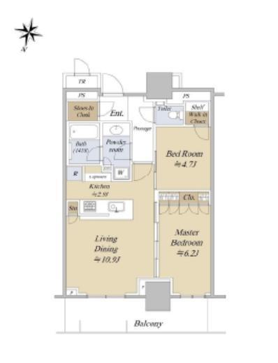 パークタワー西新宿　21F6号室　間取り