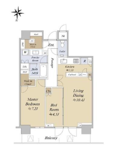 パークタワー西新宿　35F1号室　間取り