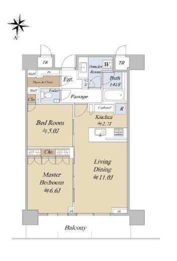 パークタワー西新宿　38F4号室　間取り