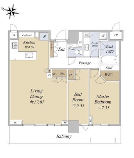 パークタワー西新宿　38F7号室　間取り