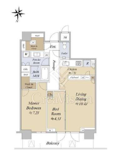 パークタワー西新宿　38F6号室　間取り