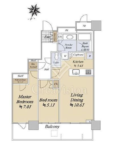 パークタワー西新宿　40F2号室　間取り