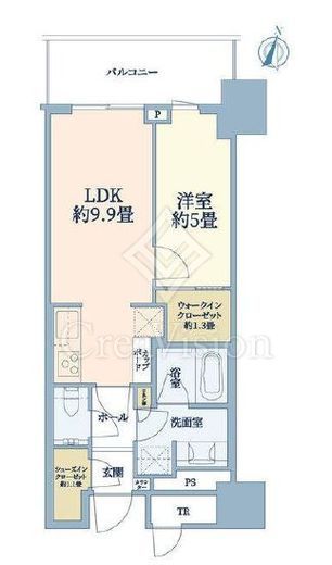 パークタワー西新宿　1613号室　間取り