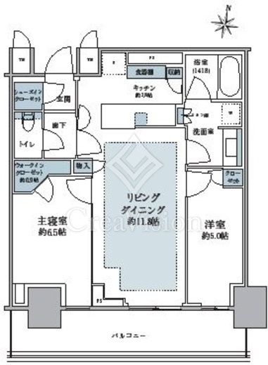 パークタワー西新宿　10F1号室　間取り