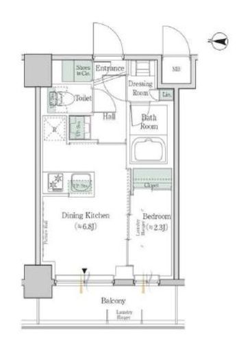 ワンルーフレジデンス錦糸町　410号室　間取り
