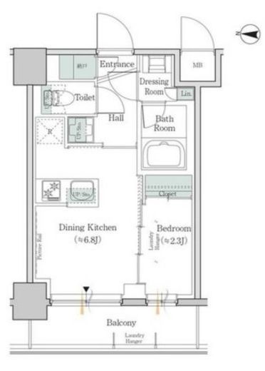 ワンルーフレジデンス錦糸町　510号室　間取り