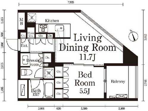パークキューブ春日安藤坂　308号室　間取り