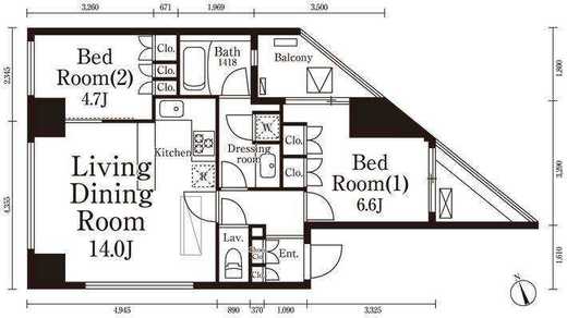 パークキューブ春日安藤坂　701号室　間取り