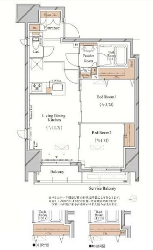 ブランシエスタ上野　1303号室　間取り