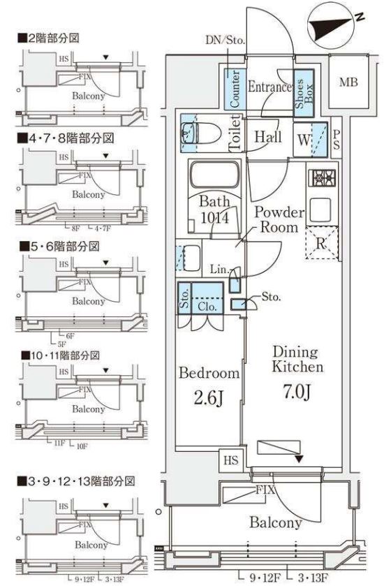 リビオメゾン御茶ノ水ＥＡＳＴ　604号室　間取り