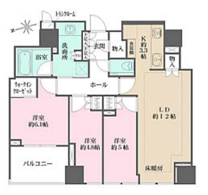 クラッシィタワー新宿御苑　1103号室　間取り