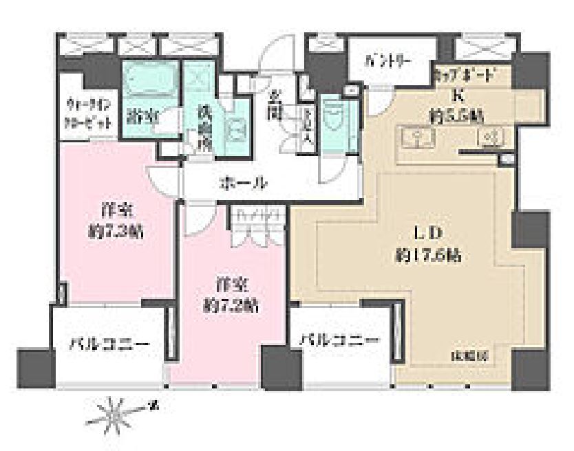クラッシィタワー新宿御苑　2906号室　間取り