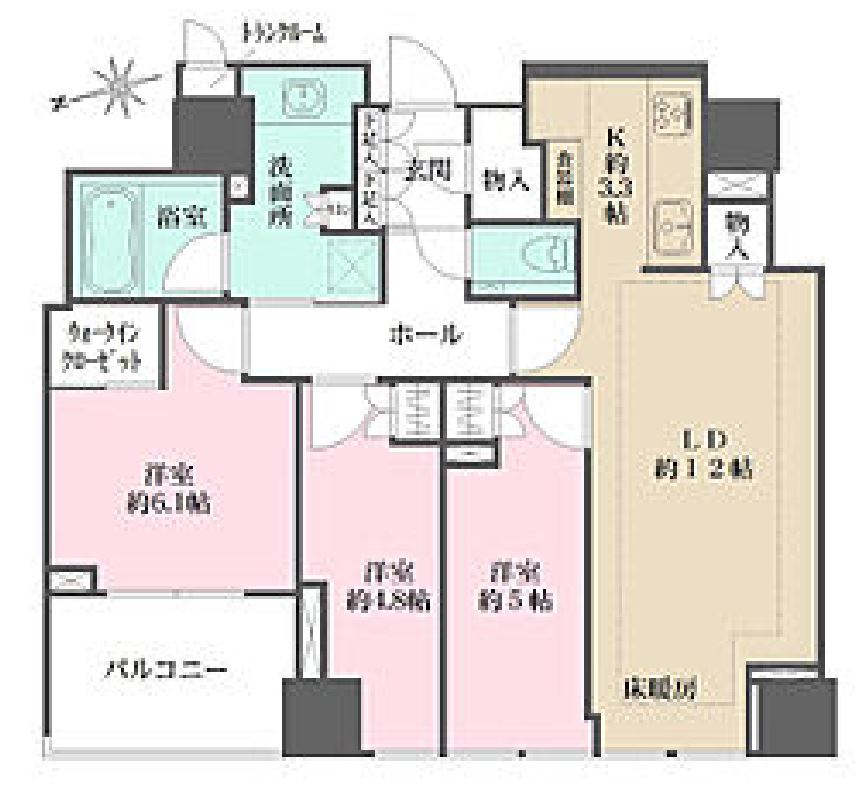 クラッシィタワー新宿御苑　1103号室　間取り