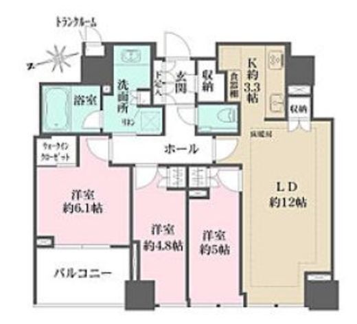 クラッシィタワー新宿御苑　1103号室　間取り