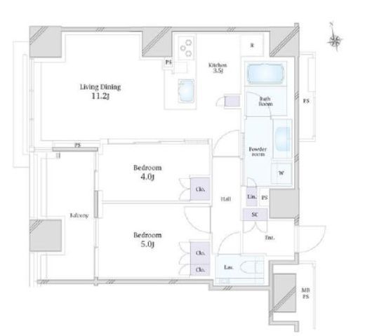 クラッシィタワー新宿御苑　902号室　間取り