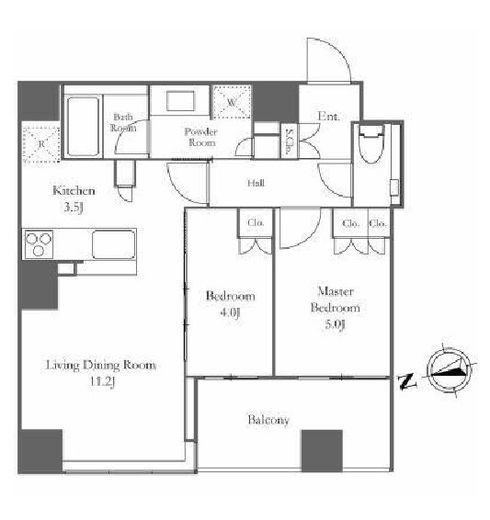 クラッシィタワー新宿御苑　9F2号室　間取り