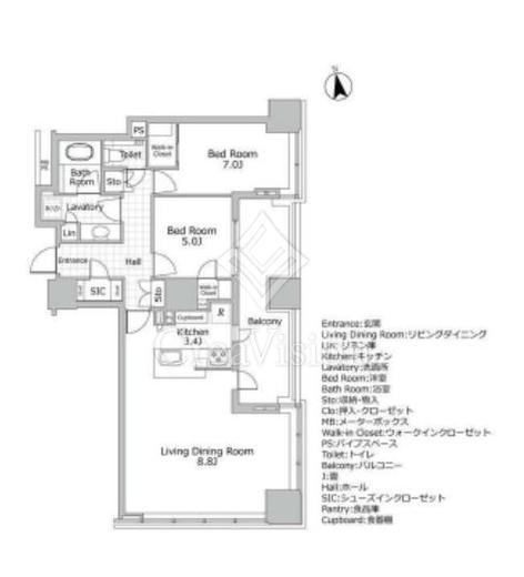 クラッシィタワー新宿御苑　25f2号室　間取り