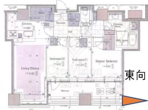 クラッシィタワー新宿御苑　14F1号室　間取り