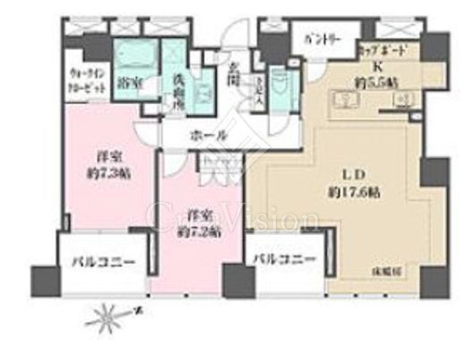 クラッシィタワー新宿御苑　30F1号室　間取り