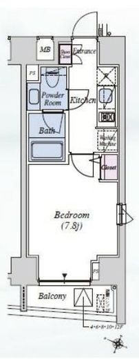 THEATER COURT本駒込 (シアターコート本駒込)　2F1号室　間取り