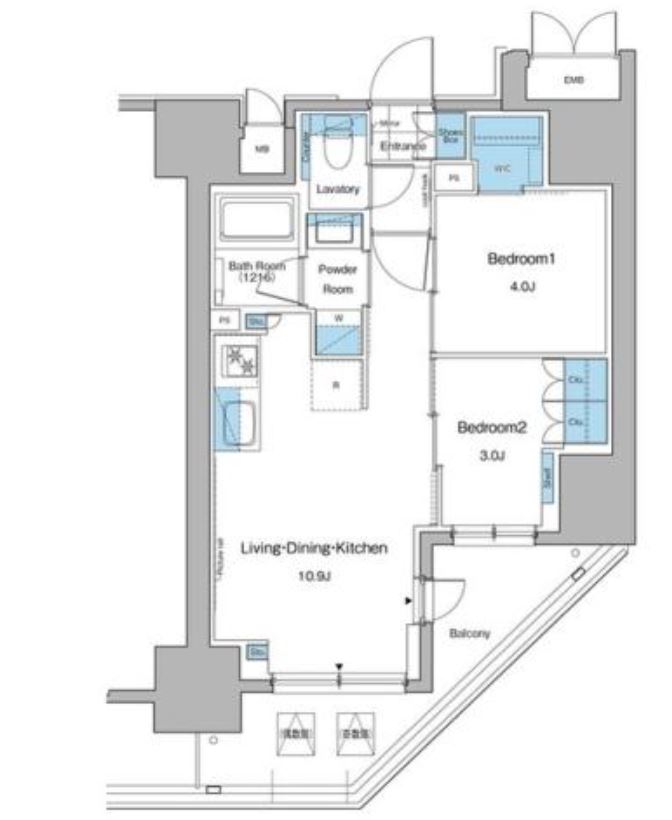ルフォンプログレ秋葉原マークス　1304号室　間取り