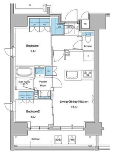 ルフォンプログレ秋葉原マークス　1001号室　間取り