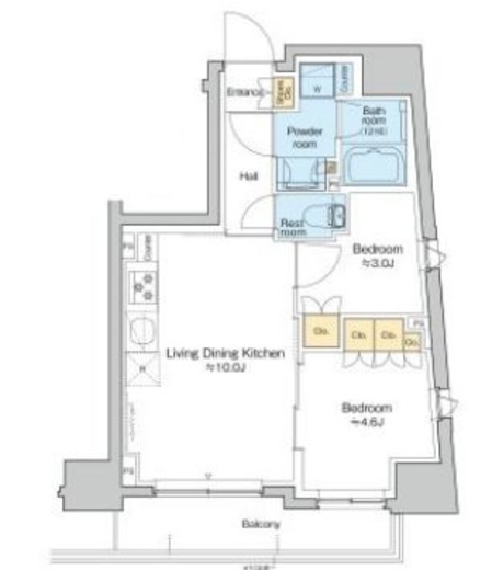 プラウドフラット日本橋大伝馬町　1003号室　間取り