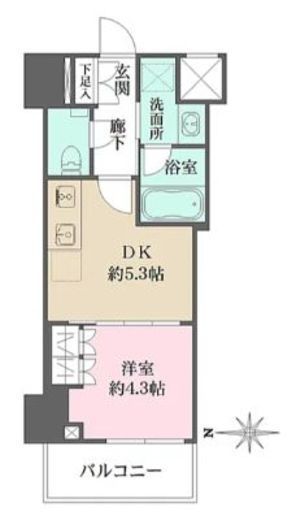 ザ・パークワンズ深川門前仲町　304号室　間取り
