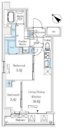 LUMICITY月島　403号室　間取り