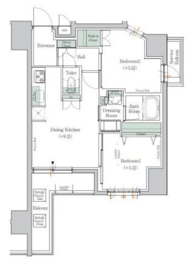 ワンルーフレジデンス台東根岸　1301号室　間取り