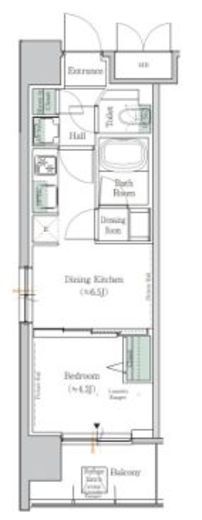 ワンルーフレジデンス台東根岸　806号室　間取り