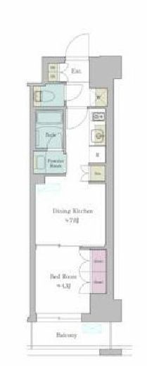 ブリリアイスト池尻大橋　208号室　間取り