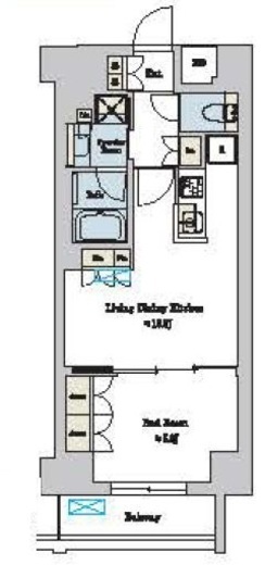 ブリリアイスト池尻大橋　502号室　間取り