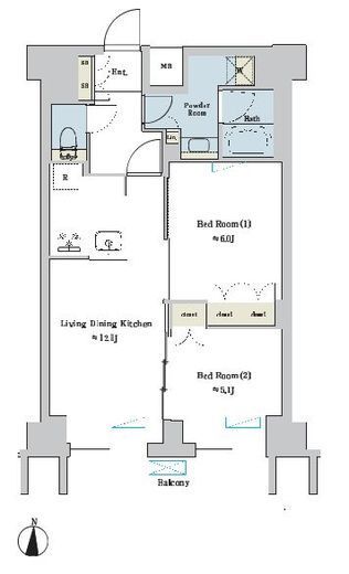 ブリリアイスト池尻大橋　717号室　間取り